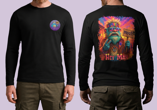 Hippie Moot Long Sleeve Black T-Shirt