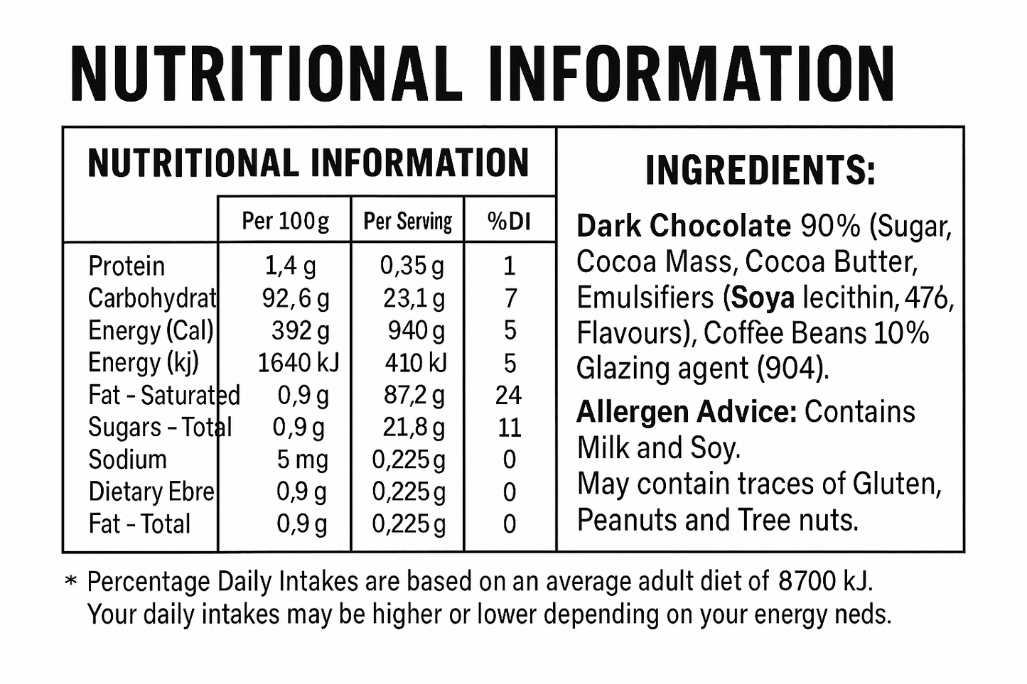 Moot Buzz Beans Dark Choc