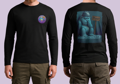 Are You Ok? Moot Long Sleeve Black T-Shirt