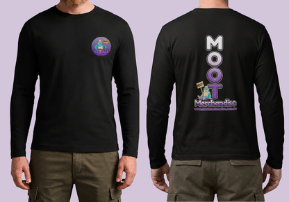 Vertical Moot Logo Long Sleeve Black T-Shirt