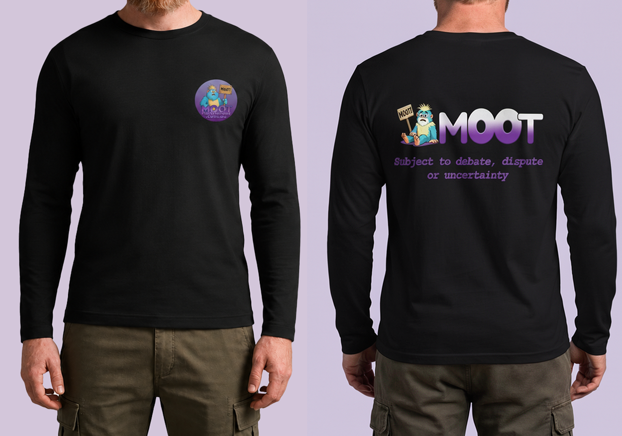 Moot Meaning Logo Long Sleeve Black T-Shirt