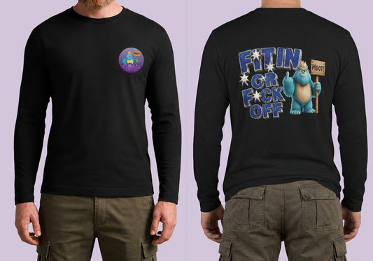 Fit In or F*ck Off Long Sleeve Black T-Shirt